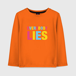 Лонгслив хлопковый детский Everybody Lies, цвет: оранжевый