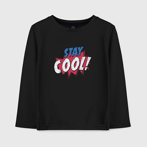 Детский лонгслив Stay Cool! / Черный – фото 1