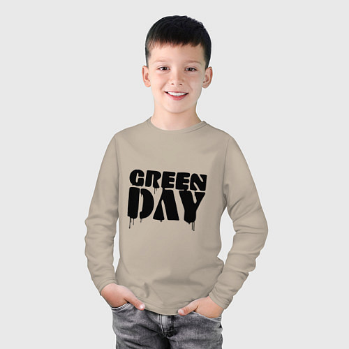 Детский лонгслив Greeen Day: spray style / Миндальный – фото 3