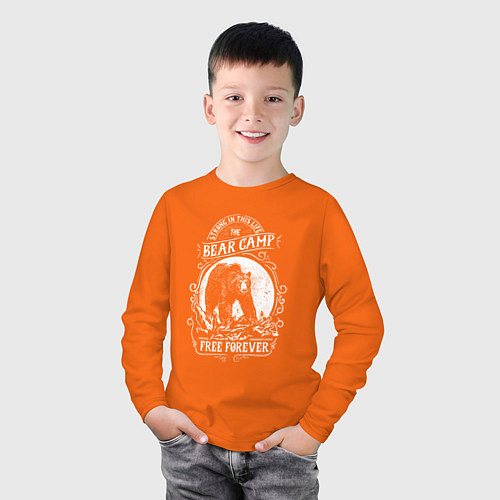 Детский лонгслив Bear Camp Free Forever / Оранжевый – фото 3