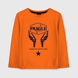 Лонгслив хлопковый детский Fragile Express, цвет: оранжевый