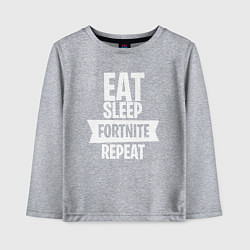 Лонгслив хлопковый детский Eat Sleep Fortnite Repeat, цвет: меланж