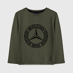 Лонгслив хлопковый детский Mercedes-Benz, цвет: меланж-хаки