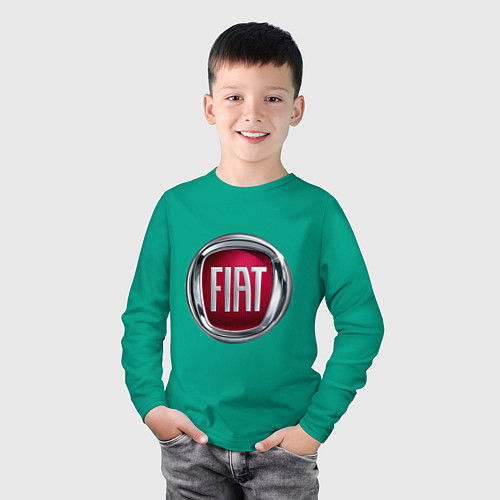 Детский лонгслив FIAT logo / Зеленый – фото 3