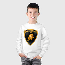 Лонгслив хлопковый детский Lamborghini logo цвета белый — фото 2