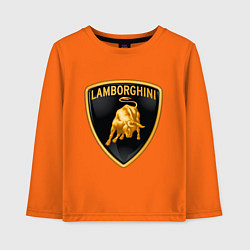 Лонгслив хлопковый детский Lamborghini logo, цвет: оранжевый