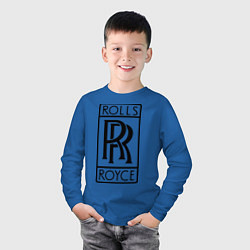 Лонгслив хлопковый детский Rolls-Royce logo, цвет: синий — фото 2