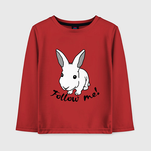 Детский лонгслив Rabbit: follow me / Красный – фото 1