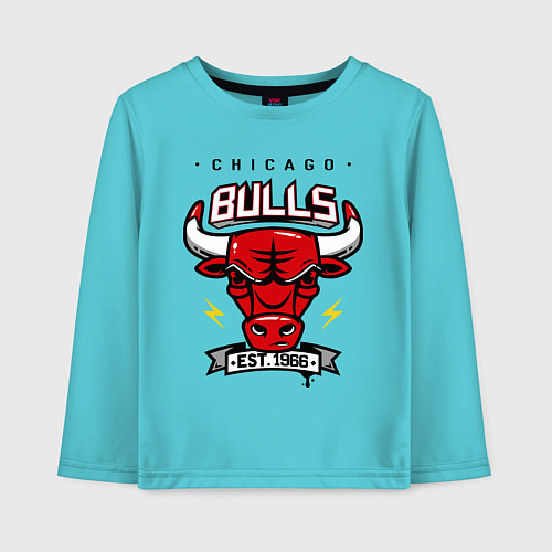 Детский лонгслив Chicago Bulls est. 1966 / Бирюзовый – фото 1