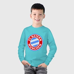 Лонгслив хлопковый детский Bayern Munchen FC, цвет: бирюзовый — фото 2