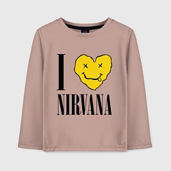 Лонгслив хлопковый детский I love Nirvana, цвет: пыльно-розовый