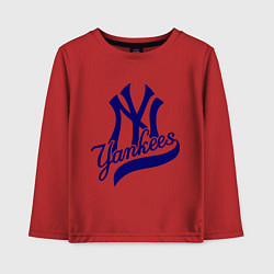 Лонгслив хлопковый детский NY - Yankees, цвет: красный