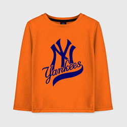 Лонгслив хлопковый детский NY - Yankees, цвет: оранжевый