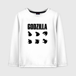 Лонгслив хлопковый детский Godzilla Mood, цвет: белый