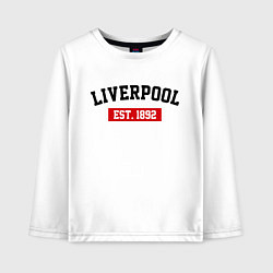 Лонгслив хлопковый детский FC Liverpool Est. 1892, цвет: белый