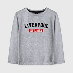 Лонгслив хлопковый детский FC Liverpool Est. 1892, цвет: меланж