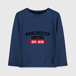 Лонгслив хлопковый детский FC Manchester United Est. 1878, цвет: тёмно-синий