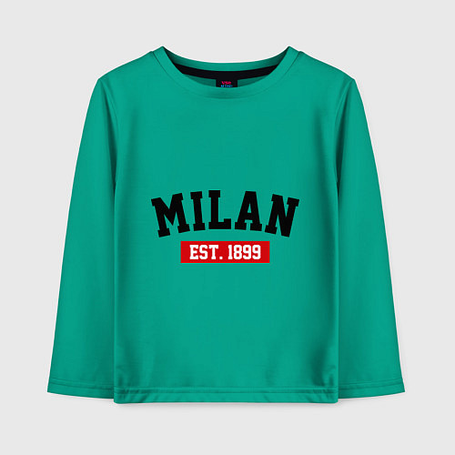 Детский лонгслив FC Milan Est. 1899 / Зеленый – фото 1