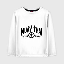 Лонгслив хлопковый детский Muay thai boxing, цвет: белый