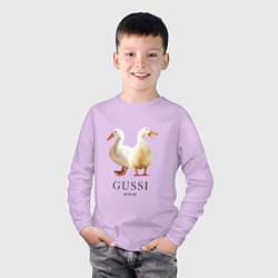 Лонгслив хлопковый детский GUSSI Ga-Ga, цвет: лаванда — фото 2