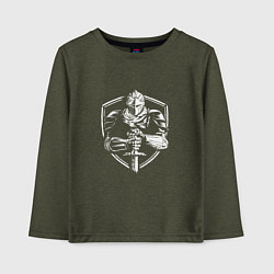 Лонгслив хлопковый детский Темный рыцарь, цвет: меланж-хаки