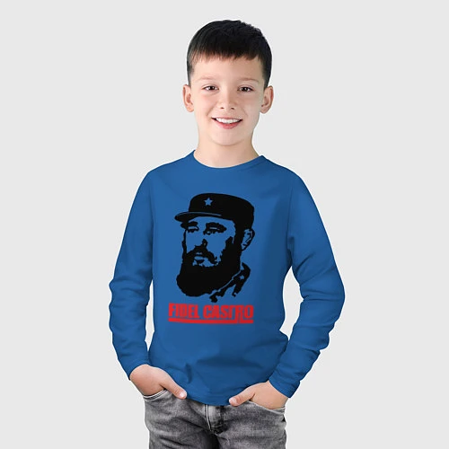 Детский лонгслив Fidel Castro / Синий – фото 3