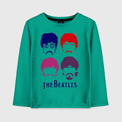 Лонгслив хлопковый детский The Beatles faces, цвет: зеленый