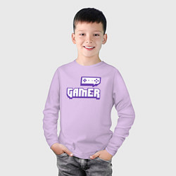 Лонгслив хлопковый детский Twitch Gamer, цвет: лаванда — фото 2