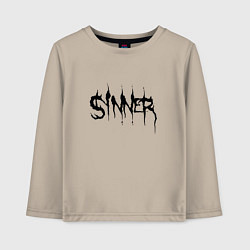 Лонгслив хлопковый детский Real Sinner, цвет: миндальный