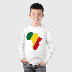 Лонгслив хлопковый детский Мама Африка, цвет: белый — фото 2