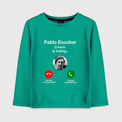 Лонгслив хлопковый детский Escobar is calling, цвет: зеленый