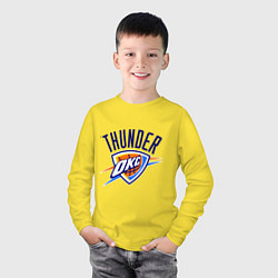 Лонгслив хлопковый детский Thunder, цвет: желтый — фото 2
