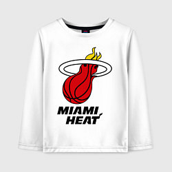 Лонгслив хлопковый детский Miami Heat-logo, цвет: белый