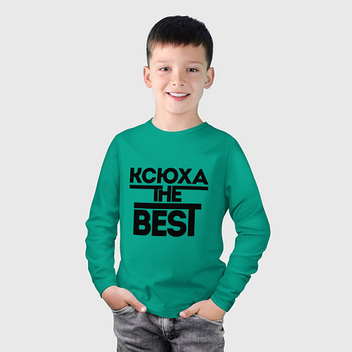 Детский лонгслив Ксюха the best / Зеленый – фото 3