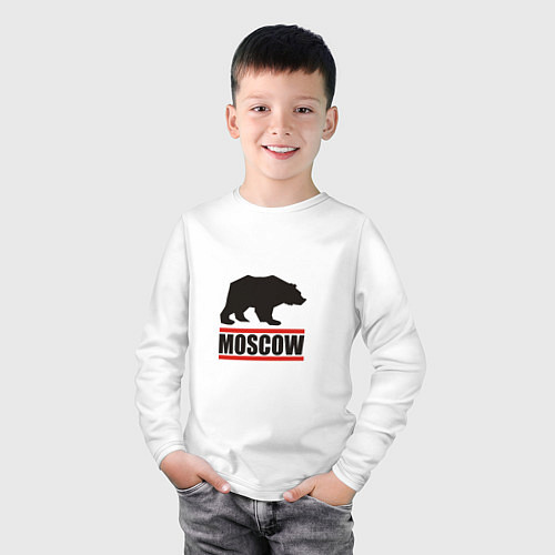 Детский лонгслив Moscow Bear / Белый – фото 3