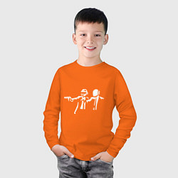 Лонгслив хлопковый детский Daft Punk, цвет: оранжевый — фото 2