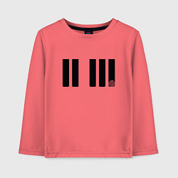Лонгслив хлопковый детский Отпечаток ноты, цвет: коралловый