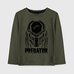 Лонгслив хлопковый детский Predator Mask, цвет: меланж-хаки