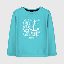 Лонгслив хлопковый детский Made a Skilled, цвет: бирюзовый