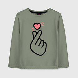 Лонгслив хлопковый детский K-pop: Faith Love, цвет: авокадо