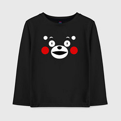 Лонгслив хлопковый детский Kumamon Face, цвет: черный