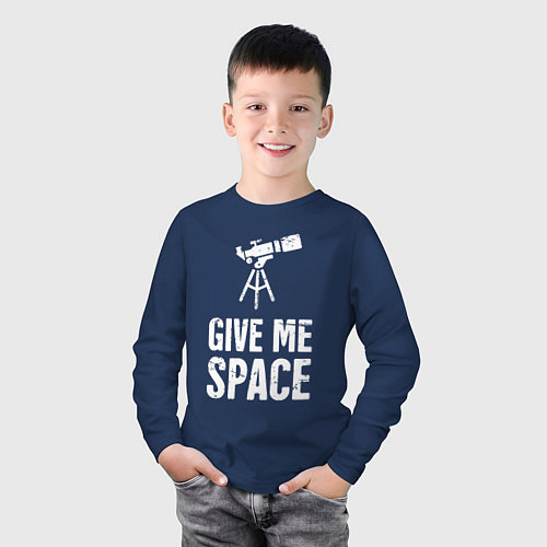 Детский лонгслив Give me Space / Тёмно-синий – фото 3