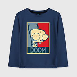 Лонгслив хлопковый детский Doom Zim, цвет: тёмно-синий