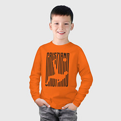 Лонгслив хлопковый детский Cris7iano, цвет: оранжевый — фото 2