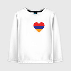 Лонгслив хлопковый детский Love Armenia, цвет: белый