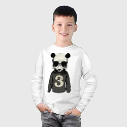 Лонгслив хлопковый детский Brutal Panda, цвет: белый — фото 2