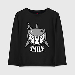 Лонгслив хлопковый детский Shark Smile, цвет: черный