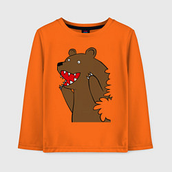 Лонгслив хлопковый детский Медведь цензурный, цвет: оранжевый