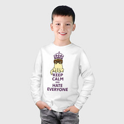 Лонгслив хлопковый детский Keep Calm & Hate Everyone, цвет: белый — фото 2