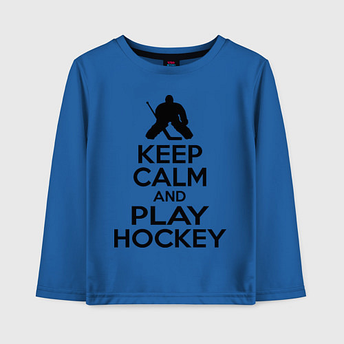 Детский лонгслив Keep Calm & Play Hockey / Синий – фото 1
